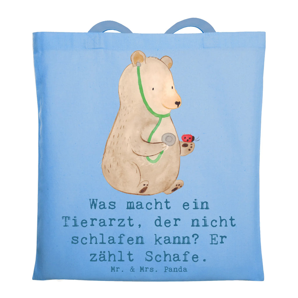 Tote bag Was macht ein Tierarzt, der nicht schlafen kann? Er zählt Schafe. Schultertasche, Tragetasche, Jutetasche, Beuteltasche, Einkaufstüte, Tasche, Stofftasche, Beutel, Badetasche, Laptoptasche, Strandtasche, Einkaufstasche, Shopper, Umhängetasche, Stoffbeutel, Jutebeutel, Beruf, Ausbildung, Jubiläum, Abschied, Rente, Kollege, Kollegin, Geschenk, Schenken, Arbeitskollege, Mitarbeiter, Firma, Danke, Dankeschön