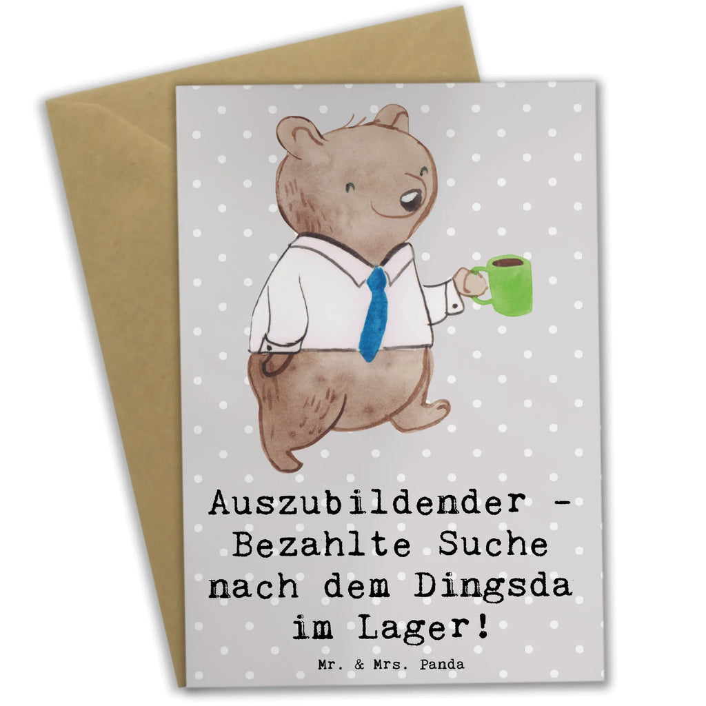 Greetings card Auszubildender - Bezahlte Suche nach dem Dingsda im Lager! Geburtstagskarte, Hochzeitskarte, Einladungskarte, Ansichtskarten, Karte, Glückwunschkarte, Klappkarte, Grußkarte, Beruf, Ausbildung, Jubiläum, Abschied, Rente, Kollege, Kollegin, Geschenk, Schenken, Arbeitskollege, Mitarbeiter, Firma, Danke, Dankeschön