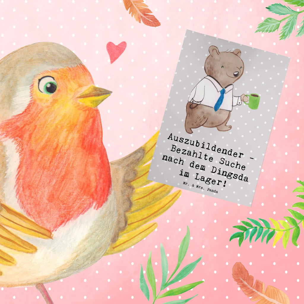 Greetings card Auszubildender - Bezahlte Suche nach dem Dingsda im Lager! Geburtstagskarte, Hochzeitskarte, Einladungskarte, Ansichtskarten, Karte, Glückwunschkarte, Klappkarte, Grußkarte, Beruf, Ausbildung, Jubiläum, Abschied, Rente, Kollege, Kollegin, Geschenk, Schenken, Arbeitskollege, Mitarbeiter, Firma, Danke, Dankeschön