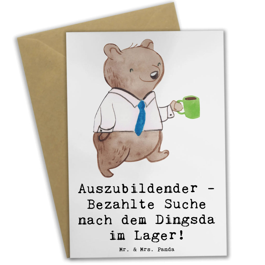 Greetings card Auszubildender - Bezahlte Suche nach dem Dingsda im Lager! Geburtstagskarte, Hochzeitskarte, Einladungskarte, Ansichtskarten, Karte, Glückwunschkarte, Klappkarte, Grußkarte, Beruf, Ausbildung, Jubiläum, Abschied, Rente, Kollege, Kollegin, Geschenk, Schenken, Arbeitskollege, Mitarbeiter, Firma, Danke, Dankeschön