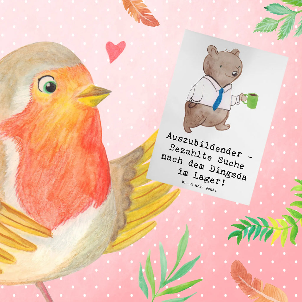 Greetings card Auszubildender - Bezahlte Suche nach dem Dingsda im Lager! Geburtstagskarte, Hochzeitskarte, Einladungskarte, Ansichtskarten, Karte, Glückwunschkarte, Klappkarte, Grußkarte, Beruf, Ausbildung, Jubiläum, Abschied, Rente, Kollege, Kollegin, Geschenk, Schenken, Arbeitskollege, Mitarbeiter, Firma, Danke, Dankeschön