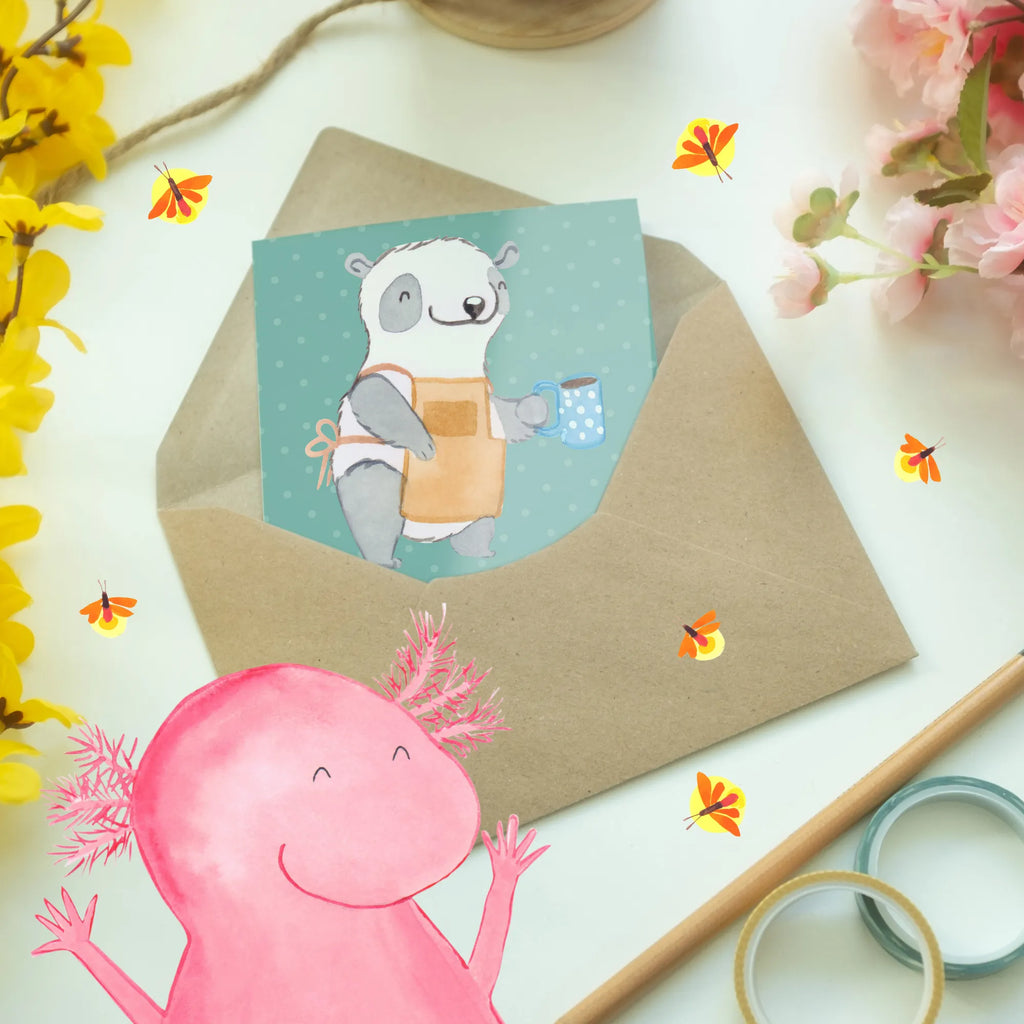 Greetings card „Auszubildender sein: 50% Lernen, 50% Arbeiten, 100% Kaffee trinken.“ Einladungskarte, Geburtstagskarte, Glückwunschkarte, Ansichtskarten, Karte, Klappkarte, Hochzeitskarte, Grußkarte, Beruf, Ausbildung, Jubiläum, Abschied, Rente, Kollege, Kollegin, Geschenk, Schenken, Arbeitskollege, Mitarbeiter, Firma, Danke, Dankeschön