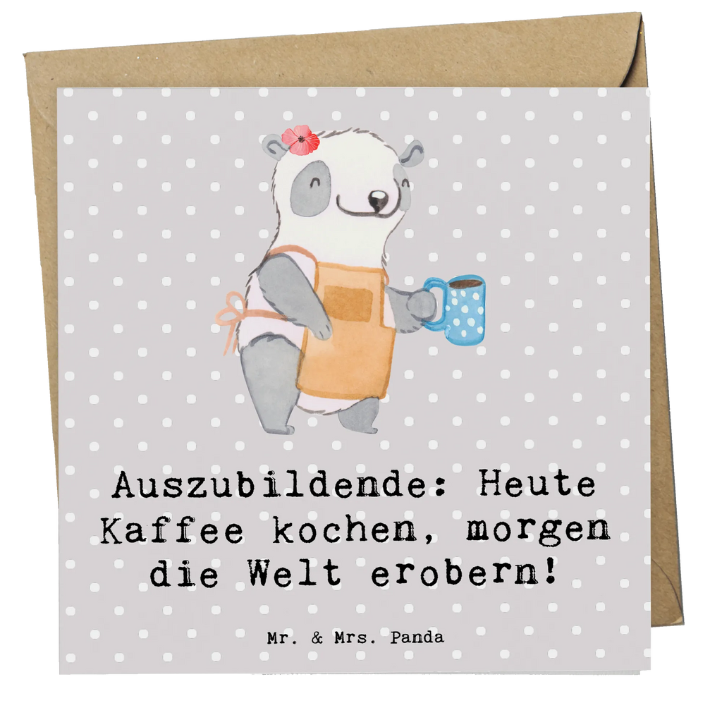 Deluxe Card Auszubildende: Heute Kaffee kochen, morgen die Welt erobern! Klappkarte, Einladungskarte, Hochwertige Klappkarte, Hochzeitskarte, Karte, Glückwunschkarte, Geburtstagskarte, Grußkarte, Hochwertige Grußkarte, Beruf, Ausbildung, Jubiläum, Abschied, Rente, Kollege, Kollegin, Geschenk, Schenken, Arbeitskollege, Mitarbeiter, Firma, Danke, Dankeschön