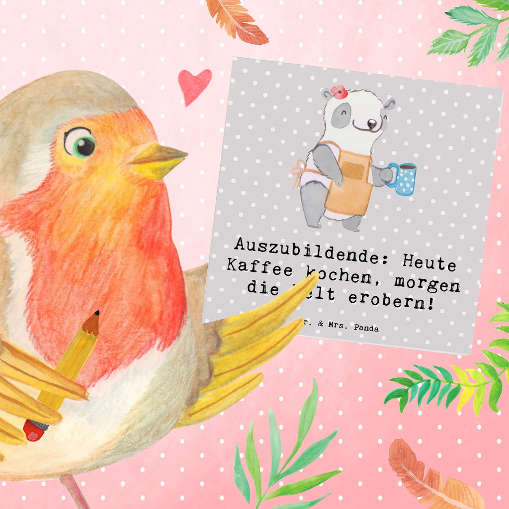 Deluxe Card Auszubildende: Heute Kaffee kochen, morgen die Welt erobern! Klappkarte, Einladungskarte, Hochwertige Klappkarte, Hochzeitskarte, Karte, Glückwunschkarte, Geburtstagskarte, Grußkarte, Hochwertige Grußkarte, Beruf, Ausbildung, Jubiläum, Abschied, Rente, Kollege, Kollegin, Geschenk, Schenken, Arbeitskollege, Mitarbeiter, Firma, Danke, Dankeschön