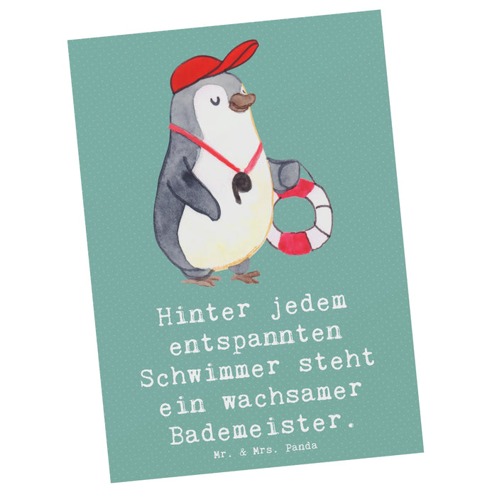 Postkarte Bademeister schützend
