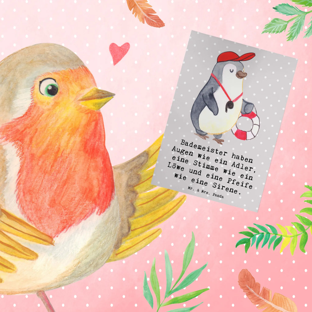 Greetings card Bademeister haben Augen wie ein Adler, eine Stimme wie ein Löwe und eine Pfeife wie eine Sirene. Klappkarte, Hochzeitskarte, Glückwunschkarte, Ansichtskarten, Einladungskarte, Karte, Geburtstagskarte, Grußkarte, Beruf, Ausbildung, Jubiläum, Abschied, Rente, Kollege, Kollegin, Geschenk, Schenken, Arbeitskollege, Mitarbeiter, Firma, Danke, Dankeschön