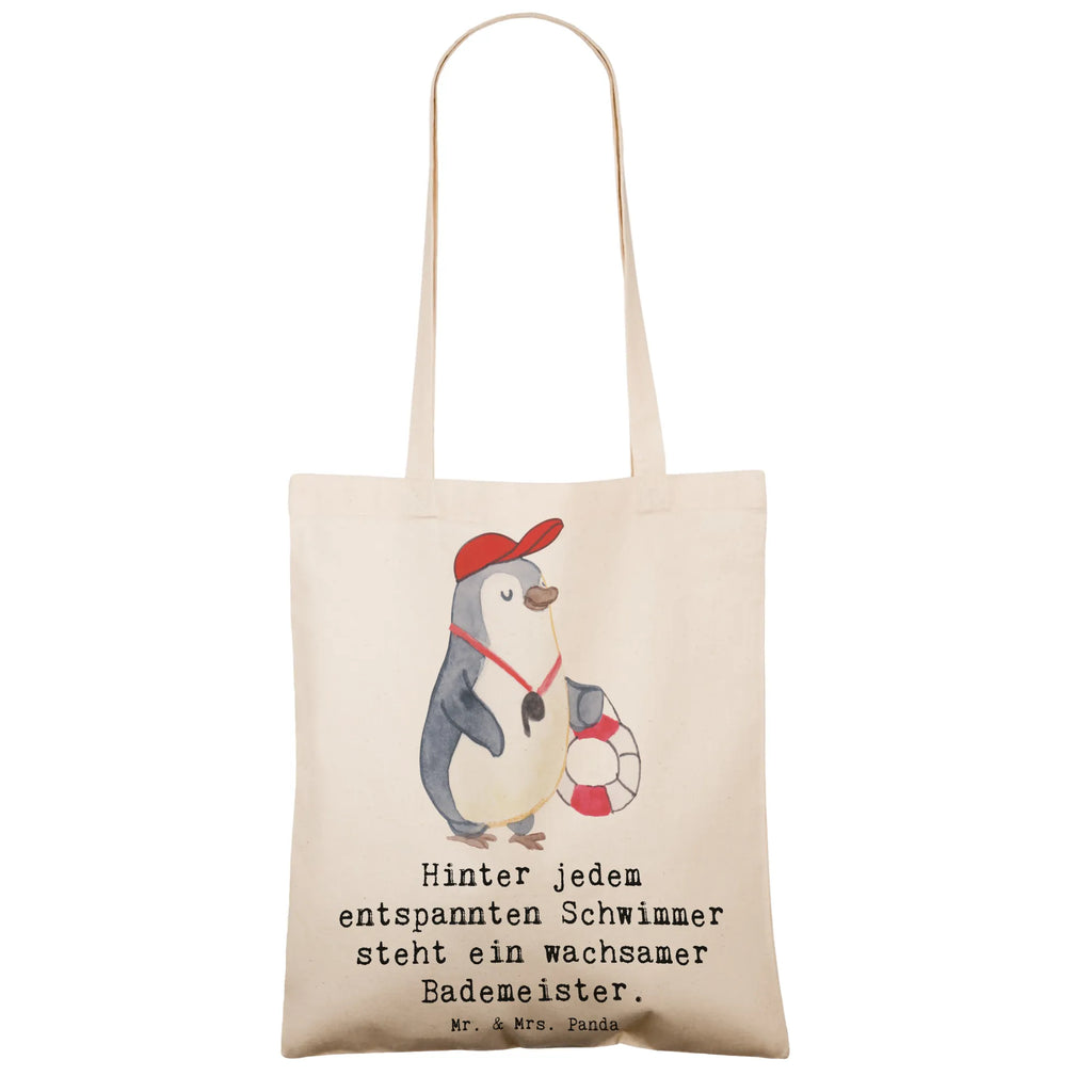 Tote bag Hinter jedem entspannten Schwimmer steht ein wachsamer Bademeister. Stoffbeutel, Beuteltasche, Einkaufstasche, Jutebeutel, Strandtasche, Beutel, Umhängetasche, Schultertasche, Jutetasche, Tragetasche, Shopper, Einkaufstüte, Laptoptasche, Stofftasche, Badetasche, Tasche, Beruf, Ausbildung, Jubiläum, Abschied, Rente, Kollege, Kollegin, Geschenk, Schenken, Arbeitskollege, Mitarbeiter, Firma, Danke, Dankeschön