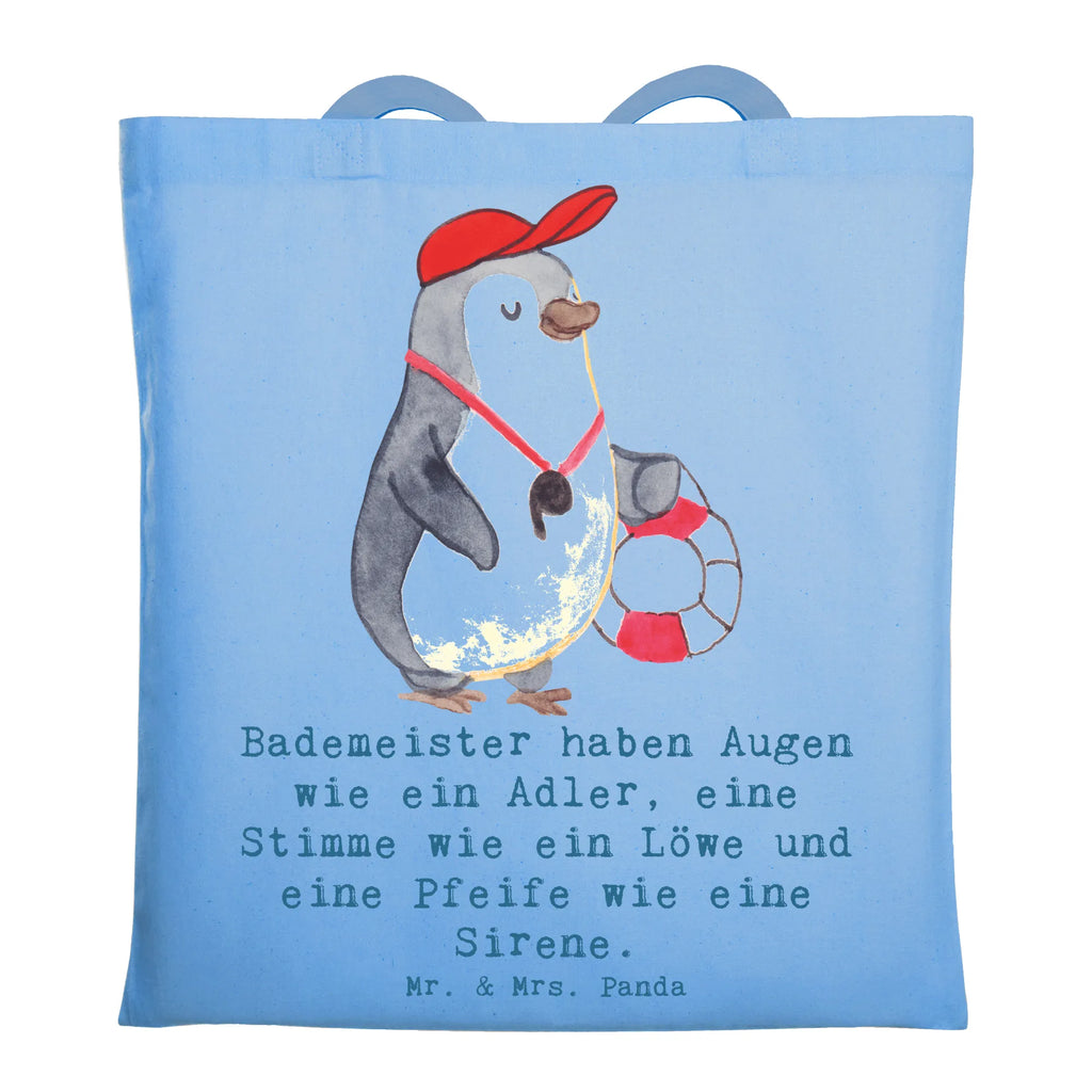 Tote bag Bademeister haben Augen wie ein Adler, eine Stimme wie ein Löwe und eine Pfeife wie eine Sirene. Tragetasche, Jutebeutel, Einkaufstüte, Badetasche, Umhängetasche, Laptoptasche, Beuteltasche, Shopper, Einkaufstasche, Schultertasche, Stoffbeutel, Stofftasche, Strandtasche, Tasche, Beutel, Jutetasche, Beruf, Ausbildung, Jubiläum, Abschied, Rente, Kollege, Kollegin, Geschenk, Schenken, Arbeitskollege, Mitarbeiter, Firma, Danke, Dankeschön