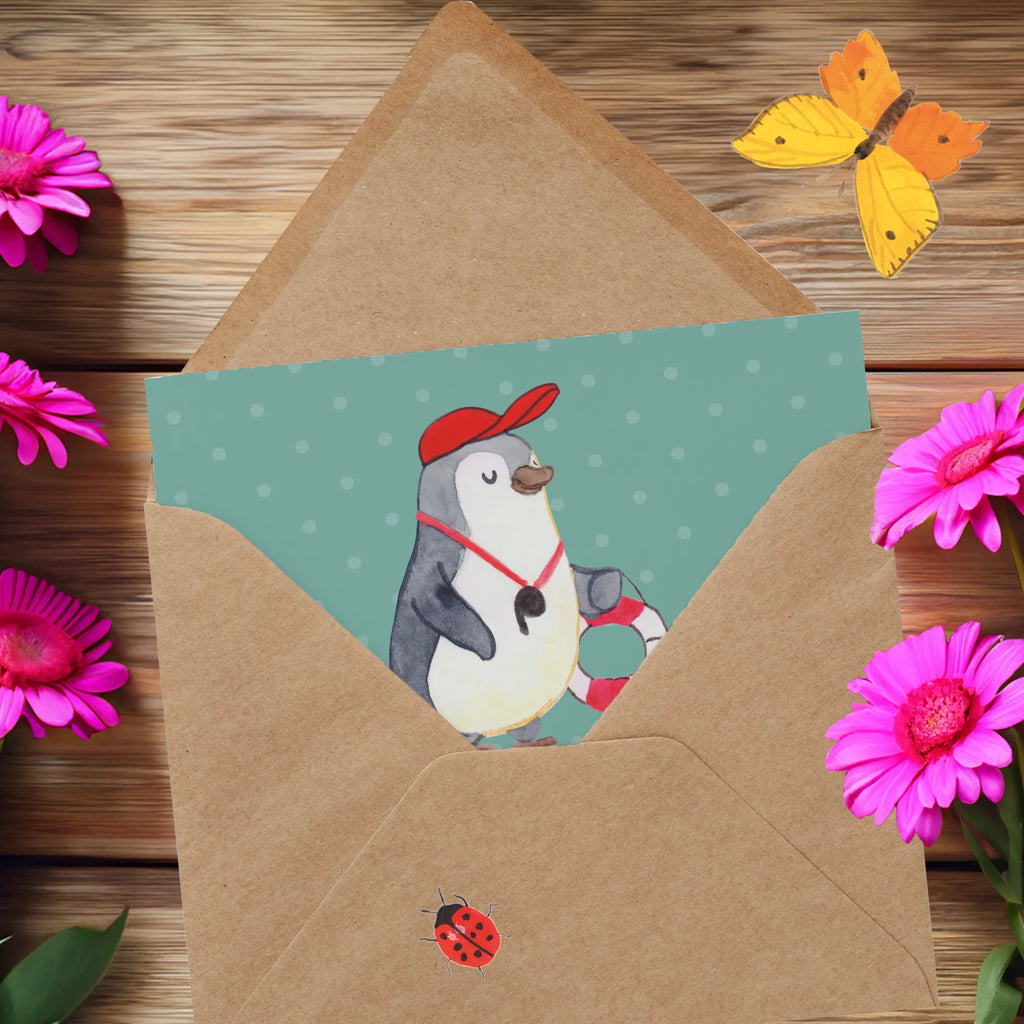 Deluxe Karte Bademeister schützend Einladungskarte, Klappkarte, Geburtstagskarte, Hochzeitskarte, Hochwertige Klappkarte, Karte, Hochwertige Grußkarte, Glückwunschkarte, Grußkarte, Beruf, Ausbildung, Jubiläum, Abschied, Rente, Kollege, Kollegin, Geschenk, Schenken, Arbeitskollege, Mitarbeiter, Firma, Danke, Dankeschön