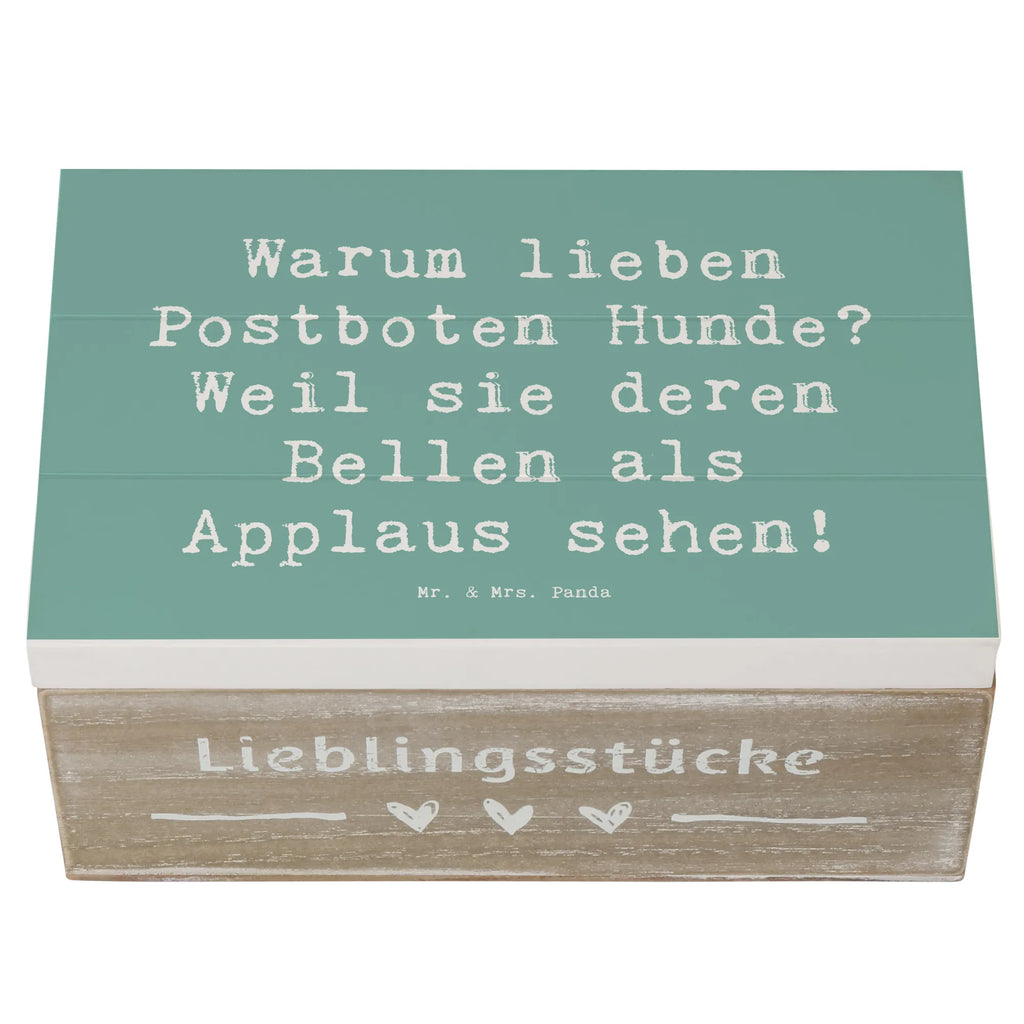 Wooden chest Saying Warum lieben Postboten Hunde? Weil sie deren Bellen als Applaus sehen! Holzkiste, Schatulle, Geschenkbox, Geschenkdose, Truhe, Aufbewahrungsbox, XXL, Schatzkiste, Erinnerungskiste, Kiste, Erinnerungsbox, Dekokiste, Beruf, Ausbildung, Jubiläum, Abschied, Rente, Kollege, Kollegin, Geschenk, Schenken, Arbeitskollege, Mitarbeiter, Firma, Danke, Dankeschön