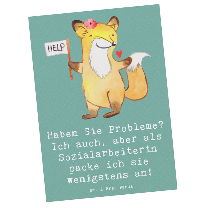 Postkarte Sozialarbeiterin Probleme