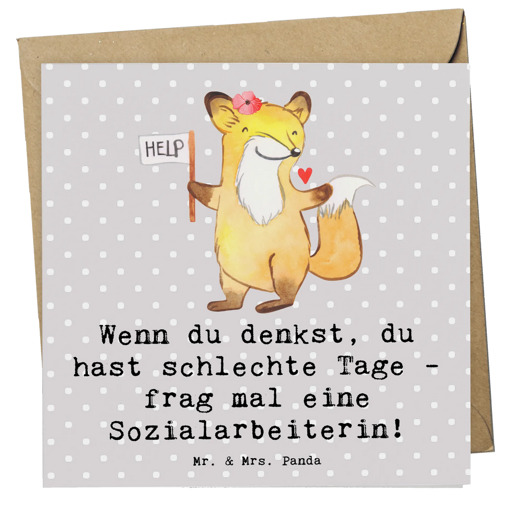 Deluxe Card Wenn du denkst, du hast schlechte Tage - frag mal eine Sozialarbeiterin! Glückwunschkarte, Karte, Geburtstagskarte, Grußkarte, Einladungskarte, Hochzeitskarte, Hochwertige Grußkarte, Hochwertige Klappkarte, Klappkarte, Beruf, Ausbildung, Jubiläum, Abschied, Rente, Kollege, Kollegin, Geschenk, Schenken, Arbeitskollege, Mitarbeiter, Firma, Danke, Dankeschön