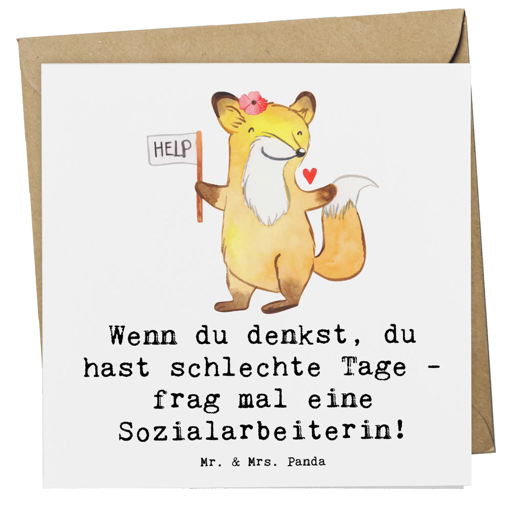 Deluxe Card Wenn du denkst, du hast schlechte Tage - frag mal eine Sozialarbeiterin! Glückwunschkarte, Karte, Geburtstagskarte, Grußkarte, Einladungskarte, Hochzeitskarte, Hochwertige Grußkarte, Hochwertige Klappkarte, Klappkarte, Beruf, Ausbildung, Jubiläum, Abschied, Rente, Kollege, Kollegin, Geschenk, Schenken, Arbeitskollege, Mitarbeiter, Firma, Danke, Dankeschön
