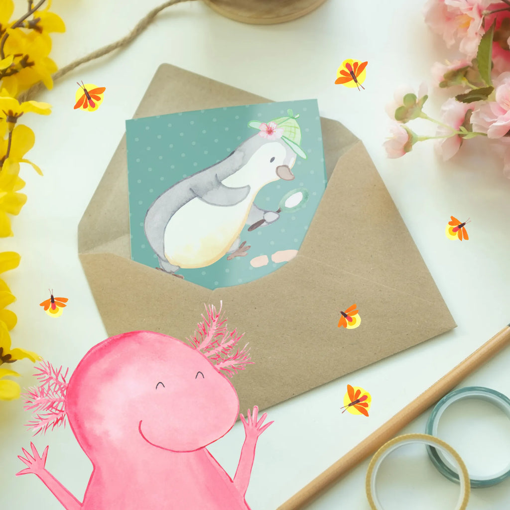 Greetings card Warum sind Sekretärinnen die besten Detektive? Sie finden immer das, was der Chef verloren hat. Karte, Geburtstagskarte, Hochzeitskarte, Einladungskarte, Grußkarte, Glückwunschkarte, Klappkarte, Ansichtskarten, Beruf, Ausbildung, Jubiläum, Abschied, Rente, Kollege, Kollegin, Geschenk, Schenken, Arbeitskollege, Mitarbeiter, Firma, Danke, Dankeschön