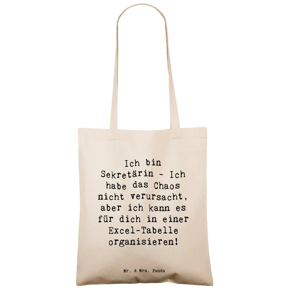 Tote bag Saying Ich bin Sekretärin - Ich habe das Chaos nicht verursacht, aber ich kann es für dich in einer Excel-Tabelle organisieren! Beuteltasche, Schultertasche, Tasche, Beutel, Einkaufstasche, Strandtasche, Tragetasche, Umhängetasche, Jutebeutel, Shopper, Stoffbeutel, Laptoptasche, Badetasche, Stofftasche, Jutetasche, Einkaufstüte, Beruf, Ausbildung, Jubiläum, Abschied, Rente, Kollege, Kollegin, Geschenk, Schenken, Arbeitskollege, Mitarbeiter, Firma, Danke, Dankeschön