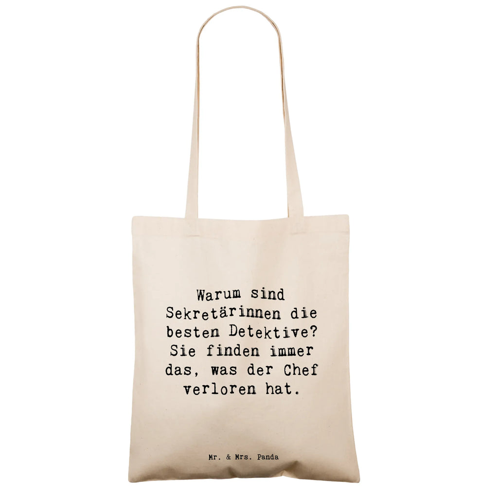 Tragetasche Spruch Warum sind Sekretärinnen die besten Detektive? Sie finden immer das, was der Chef verloren hat. Einkaufstüte, Stoffbeutel, Strandtasche, Einkaufstasche, Beutel, Laptoptasche, Tragetasche, Tasche, Schultertasche, Badetasche, Shopper, Umhängetasche, Jutebeutel, Jutetasche, Stofftasche, Beuteltasche, Beruf, Ausbildung, Jubiläum, Abschied, Rente, Kollege, Kollegin, Geschenk, Schenken, Arbeitskollege, Mitarbeiter, Firma, Danke, Dankeschön