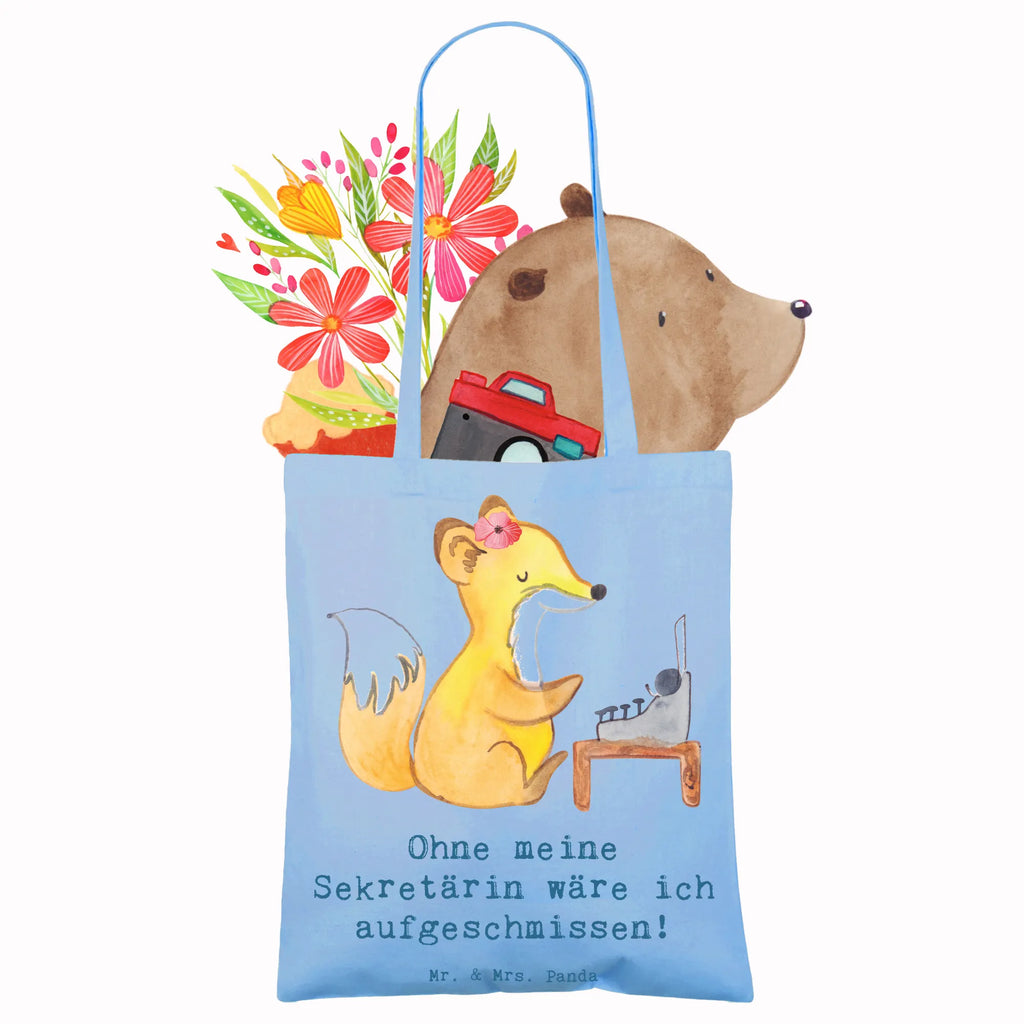 Tote bag Ohne meine Sekretärin wäre ich aufgeschmissen! Laptoptasche, Beuteltasche, Badetasche, Stofftasche, Tasche, Tragetasche, Strandtasche, Umhängetasche, Einkaufstüte, Einkaufstasche, Jutetasche, Shopper, Schultertasche, Stoffbeutel, Jutebeutel, Beutel, Beruf, Ausbildung, Jubiläum, Abschied, Rente, Kollege, Kollegin, Geschenk, Schenken, Arbeitskollege, Mitarbeiter, Firma, Danke, Dankeschön