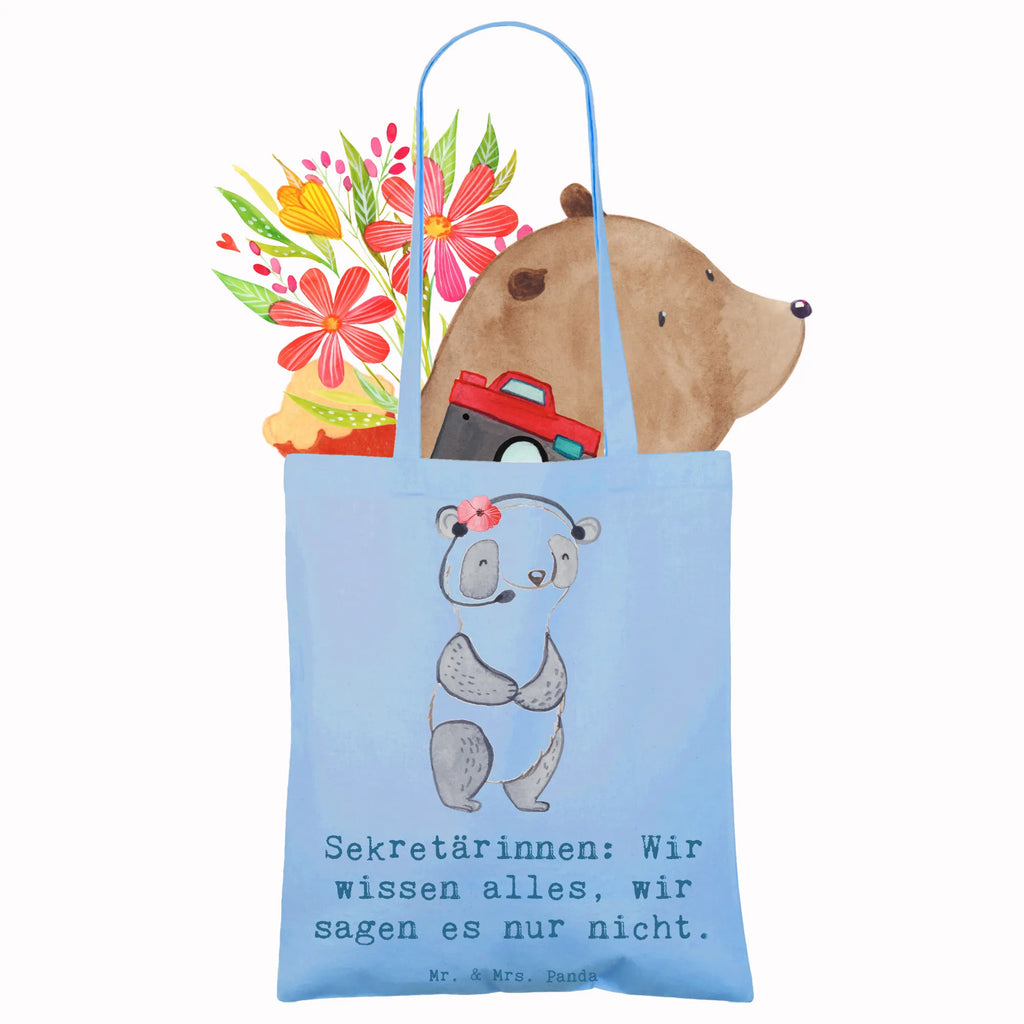 Tote bag Sekretärinnen: Wir wissen alles, wir sagen es nur nicht. Umhängetasche, Jutebeutel, Beutel, Jutetasche, Tragetasche, Schultertasche, Badetasche, Einkaufstüte, Strandtasche, Shopper, Beuteltasche, Laptoptasche, Stoffbeutel, Tasche, Einkaufstasche, Stofftasche, Beruf, Ausbildung, Jubiläum, Abschied, Rente, Kollege, Kollegin, Geschenk, Schenken, Arbeitskollege, Mitarbeiter, Firma, Danke, Dankeschön