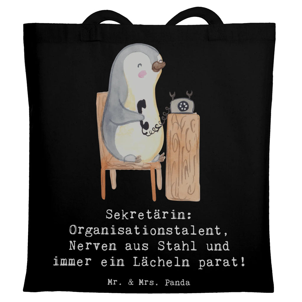 Tote bag Sekretärin: Organisationstalent, Nerven aus Stahl und immer ein Lächeln parat! Jutetasche, Einkaufstüte, Badetasche, Tasche, Stoffbeutel, Laptoptasche, Stofftasche, Strandtasche, Tragetasche, Beuteltasche, Schultertasche, Jutebeutel, Umhängetasche, Beutel, Shopper, Einkaufstasche, Beruf, Ausbildung, Jubiläum, Abschied, Rente, Kollege, Kollegin, Geschenk, Schenken, Arbeitskollege, Mitarbeiter, Firma, Danke, Dankeschön