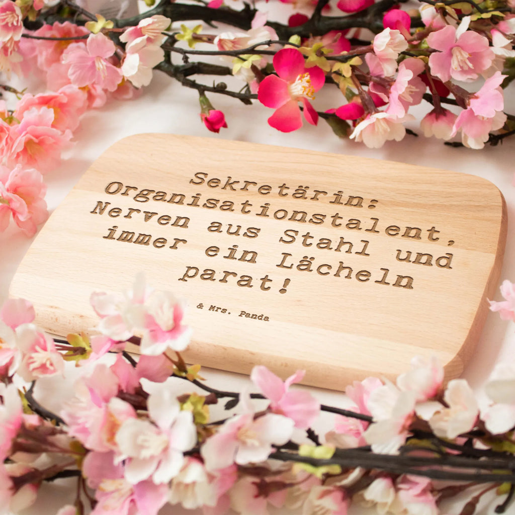 Serving board Saying Sekretärin: Organisationstalent, Nerven aus Stahl und immer ein Lächeln parat! Board, cutting board, breakfast board, gift, gift idea, best, farewell gift, passing exam, anniversary, retirement, promotion, job start, sayings, funny, profession