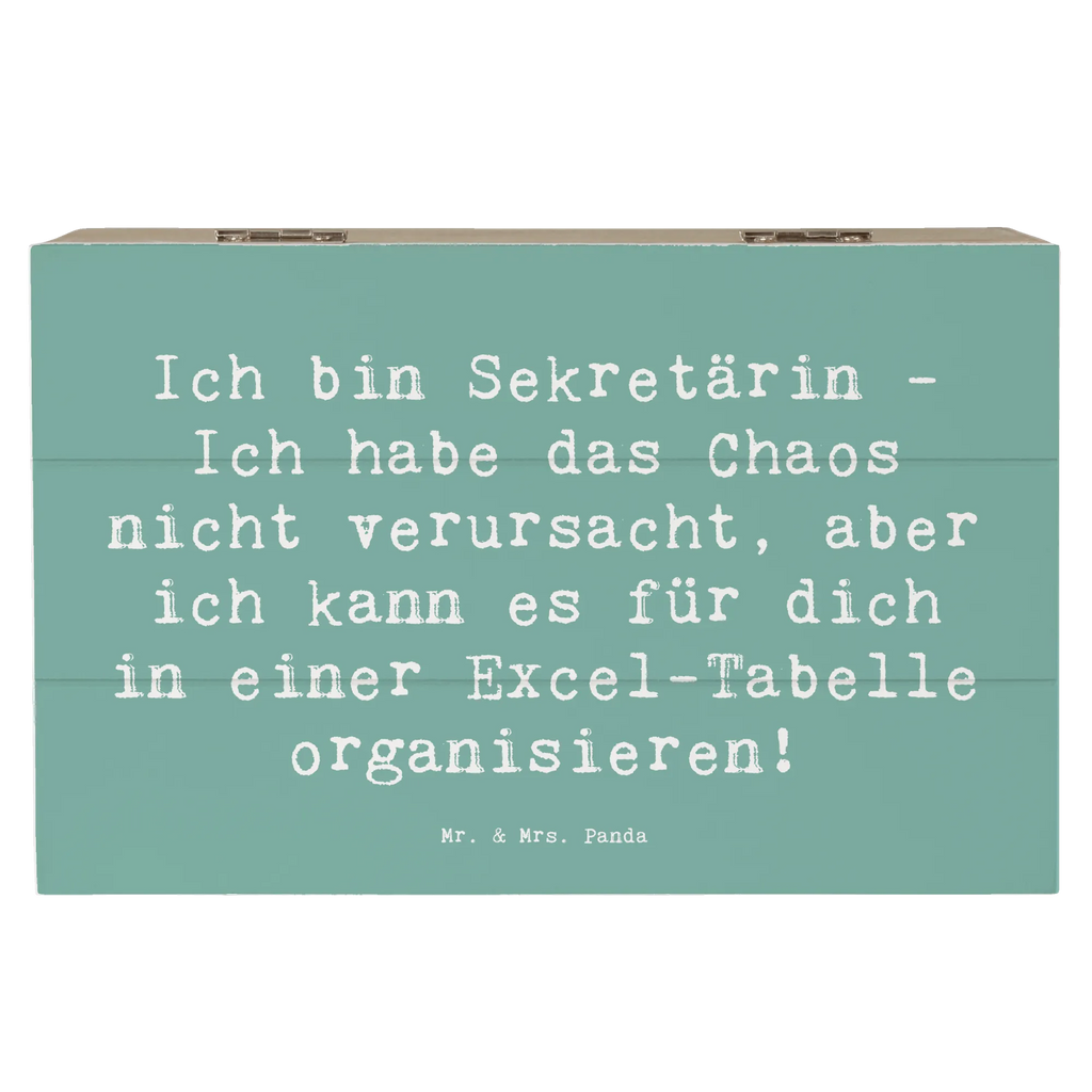 Holzkiste Spruch Ich bin Sekretärin - Ich habe das Chaos nicht verursacht, aber ich kann es für dich in einer Excel-Tabelle organisieren! Truhe, Erinnerungskiste, Aufbewahrungsbox, Dekokiste, Kiste, Schatulle, Geschenkbox, Schatzkiste, Erinnerungsbox, Holzkiste, XXL, Geschenkdose, Beruf, Ausbildung, Jubiläum, Abschied, Rente, Kollege, Kollegin, Geschenk, Schenken, Arbeitskollege, Mitarbeiter, Firma, Danke, Dankeschön