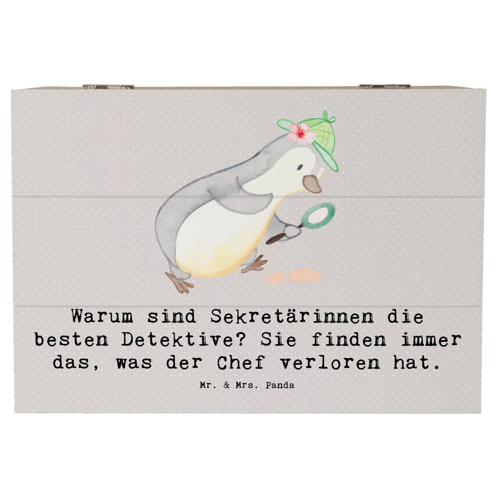 Holzkiste Warum sind Sekretärinnen die besten Detektive? Sie finden immer das, was der Chef verloren hat. Truhe, Erinnerungsbox, Geschenkdose, Kiste, Holzkiste, Geschenkbox, Schatulle, Dekokiste, Aufbewahrungsbox, Erinnerungskiste, Schatzkiste, XXL, Beruf, Ausbildung, Jubiläum, Abschied, Rente, Kollege, Kollegin, Geschenk, Schenken, Arbeitskollege, Mitarbeiter, Firma, Danke, Dankeschön