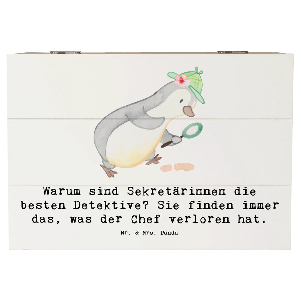 Holzkiste Warum sind Sekretärinnen die besten Detektive? Sie finden immer das, was der Chef verloren hat. Truhe, Erinnerungsbox, Geschenkdose, Kiste, Holzkiste, Geschenkbox, Schatulle, Dekokiste, Aufbewahrungsbox, Erinnerungskiste, Schatzkiste, XXL, Beruf, Ausbildung, Jubiläum, Abschied, Rente, Kollege, Kollegin, Geschenk, Schenken, Arbeitskollege, Mitarbeiter, Firma, Danke, Dankeschön
