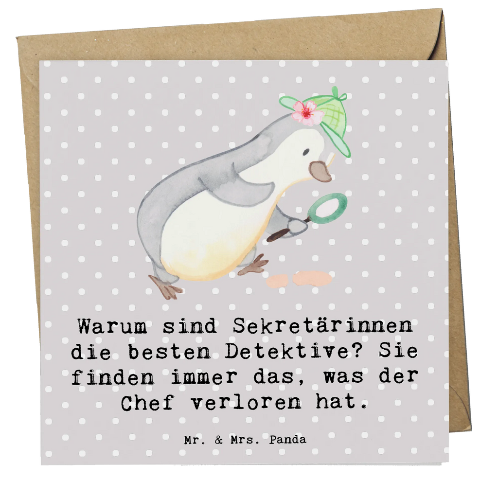 Deluxe Card Warum sind Sekretärinnen die besten Detektive? Sie finden immer das, was der Chef verloren hat. Hochzeitskarte, Karte, Hochwertige Klappkarte, Einladungskarte, Grußkarte, Klappkarte, Hochwertige Grußkarte, Geburtstagskarte, Glückwunschkarte, Beruf, Ausbildung, Jubiläum, Abschied, Rente, Kollege, Kollegin, Geschenk, Schenken, Arbeitskollege, Mitarbeiter, Firma, Danke, Dankeschön
