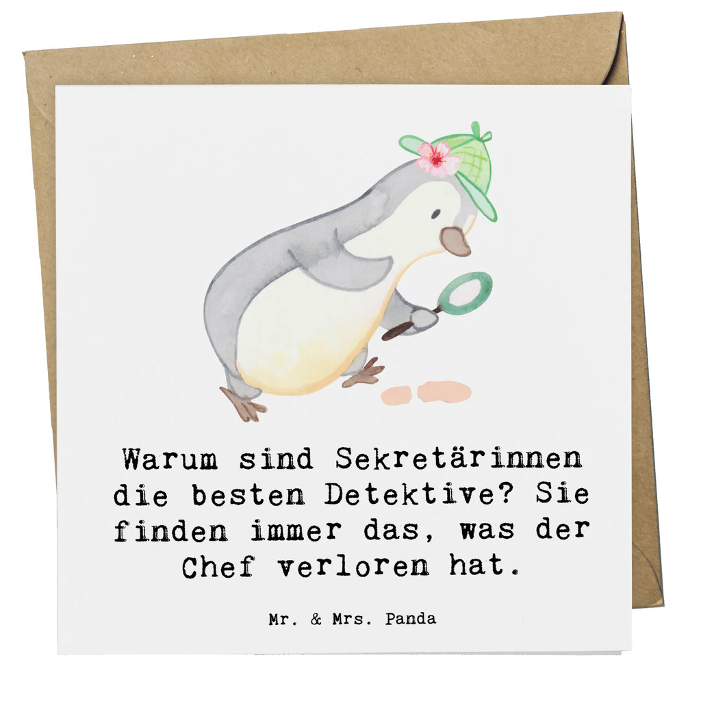 Deluxe Card Warum sind Sekretärinnen die besten Detektive? Sie finden immer das, was der Chef verloren hat. Hochzeitskarte, Karte, Hochwertige Klappkarte, Einladungskarte, Grußkarte, Klappkarte, Hochwertige Grußkarte, Geburtstagskarte, Glückwunschkarte, Beruf, Ausbildung, Jubiläum, Abschied, Rente, Kollege, Kollegin, Geschenk, Schenken, Arbeitskollege, Mitarbeiter, Firma, Danke, Dankeschön
