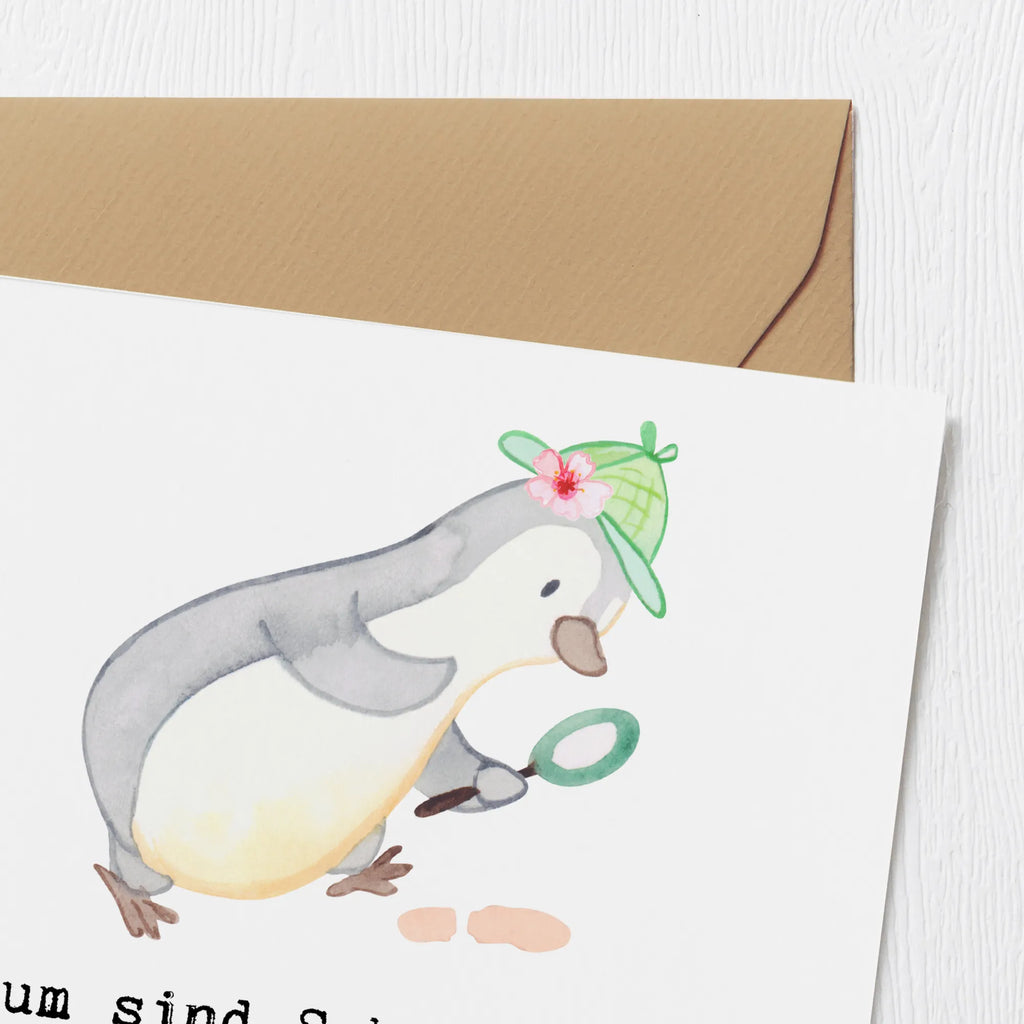 Deluxe Card Warum sind Sekretärinnen die besten Detektive? Sie finden immer das, was der Chef verloren hat. Hochzeitskarte, Karte, Hochwertige Klappkarte, Einladungskarte, Grußkarte, Klappkarte, Hochwertige Grußkarte, Geburtstagskarte, Glückwunschkarte, Beruf, Ausbildung, Jubiläum, Abschied, Rente, Kollege, Kollegin, Geschenk, Schenken, Arbeitskollege, Mitarbeiter, Firma, Danke, Dankeschön