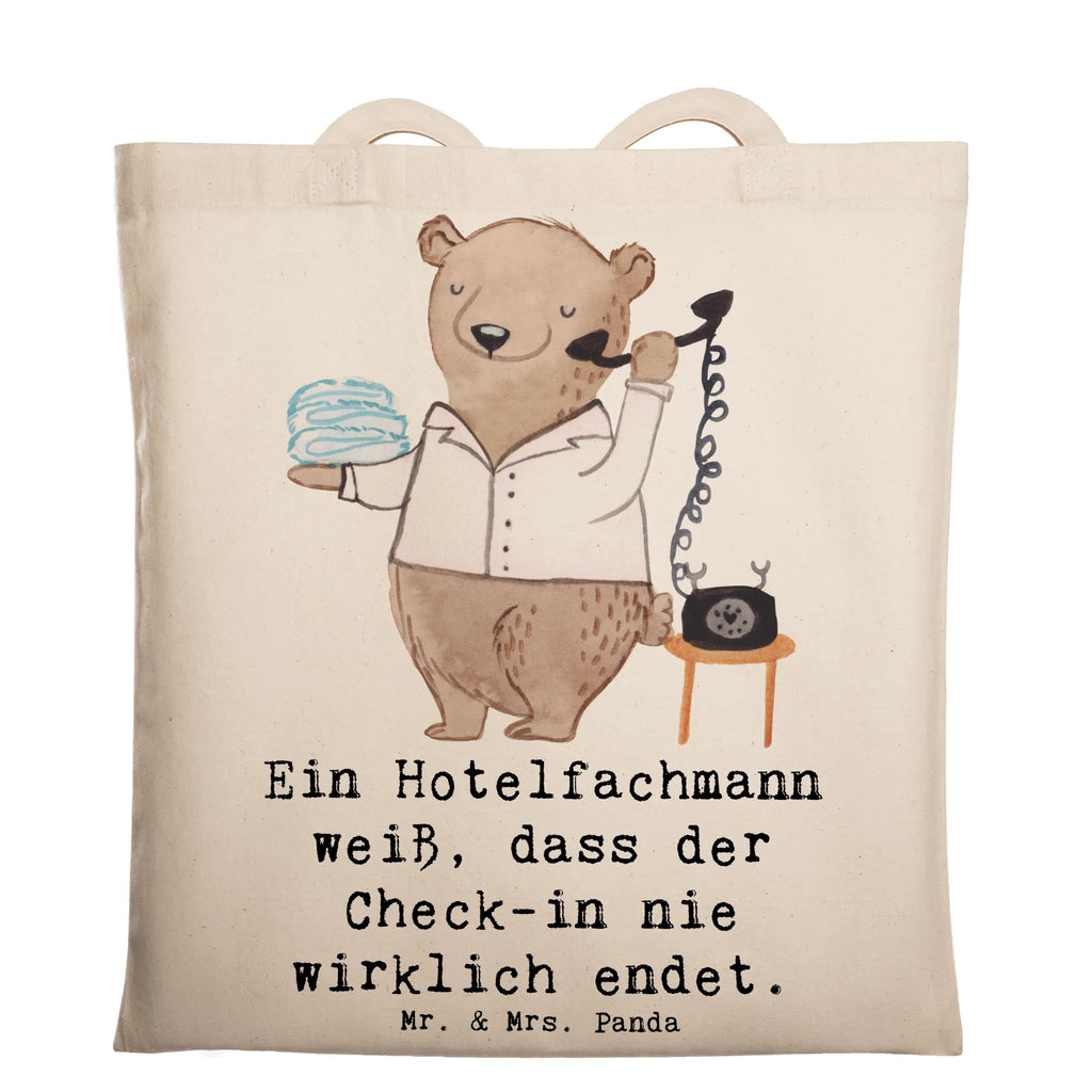 Tote bag Ein Hotelfachmann weiß, dass der Check-in nie wirklich endet. Schultertasche, Beutel, Tragetasche, Strandtasche, Stoffbeutel, Jutebeutel, Tasche, Umhängetasche, Stofftasche, Badetasche, Shopper, Beuteltasche, Einkaufstasche, Einkaufstüte, Jutetasche, Laptoptasche, Beruf, Ausbildung, Jubiläum, Abschied, Rente, Kollege, Kollegin, Geschenk, Schenken, Arbeitskollege, Mitarbeiter, Firma, Danke, Dankeschön