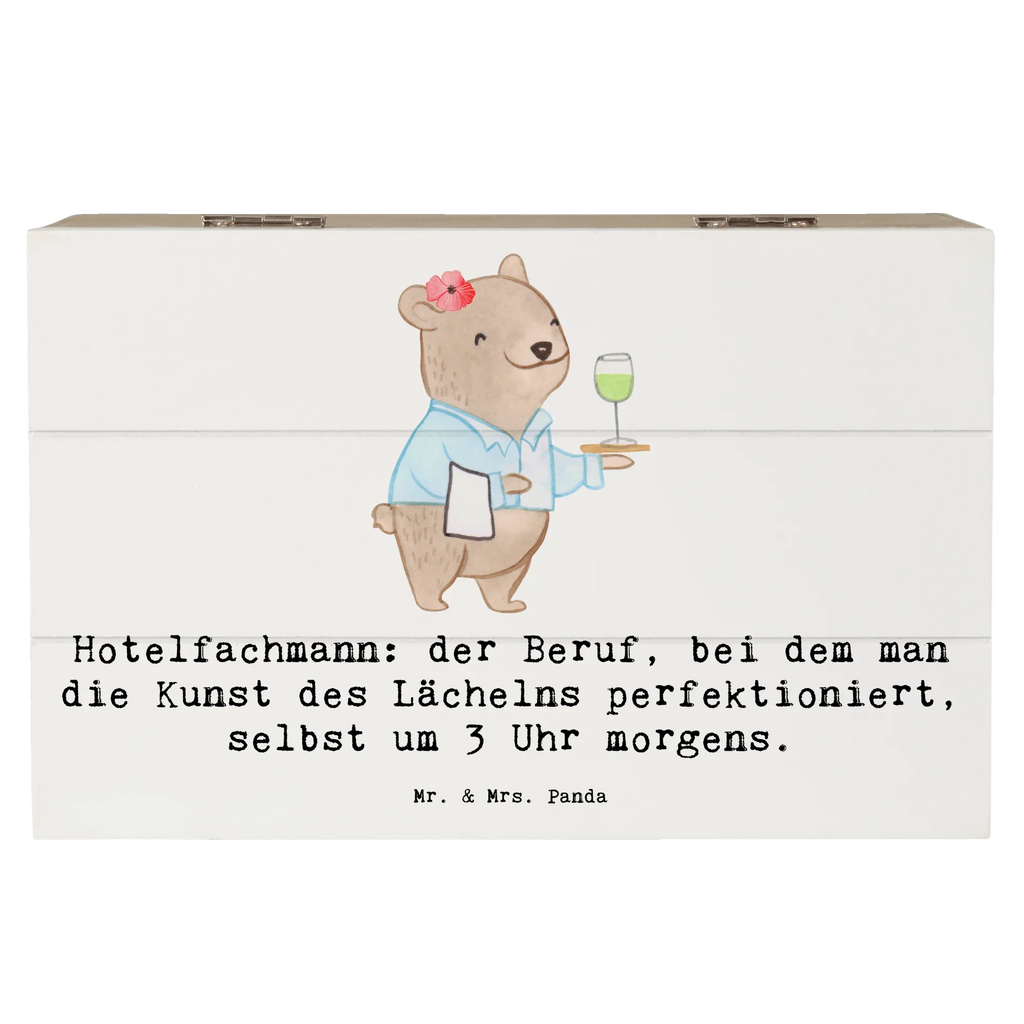 Holzkiste Hotelfachmann: der Beruf, bei dem man die Kunst des Lächelns perfektioniert, selbst um 3 Uhr morgens. Aufbewahrungsbox, Schatzkiste, XXL, Erinnerungsbox, Dekokiste, Schatulle, Holzkiste, Erinnerungskiste, Geschenkdose, Truhe, Geschenkbox, Kiste, Beruf, Ausbildung, Jubiläum, Abschied, Rente, Kollege, Kollegin, Geschenk, Schenken, Arbeitskollege, Mitarbeiter, Firma, Danke, Dankeschön