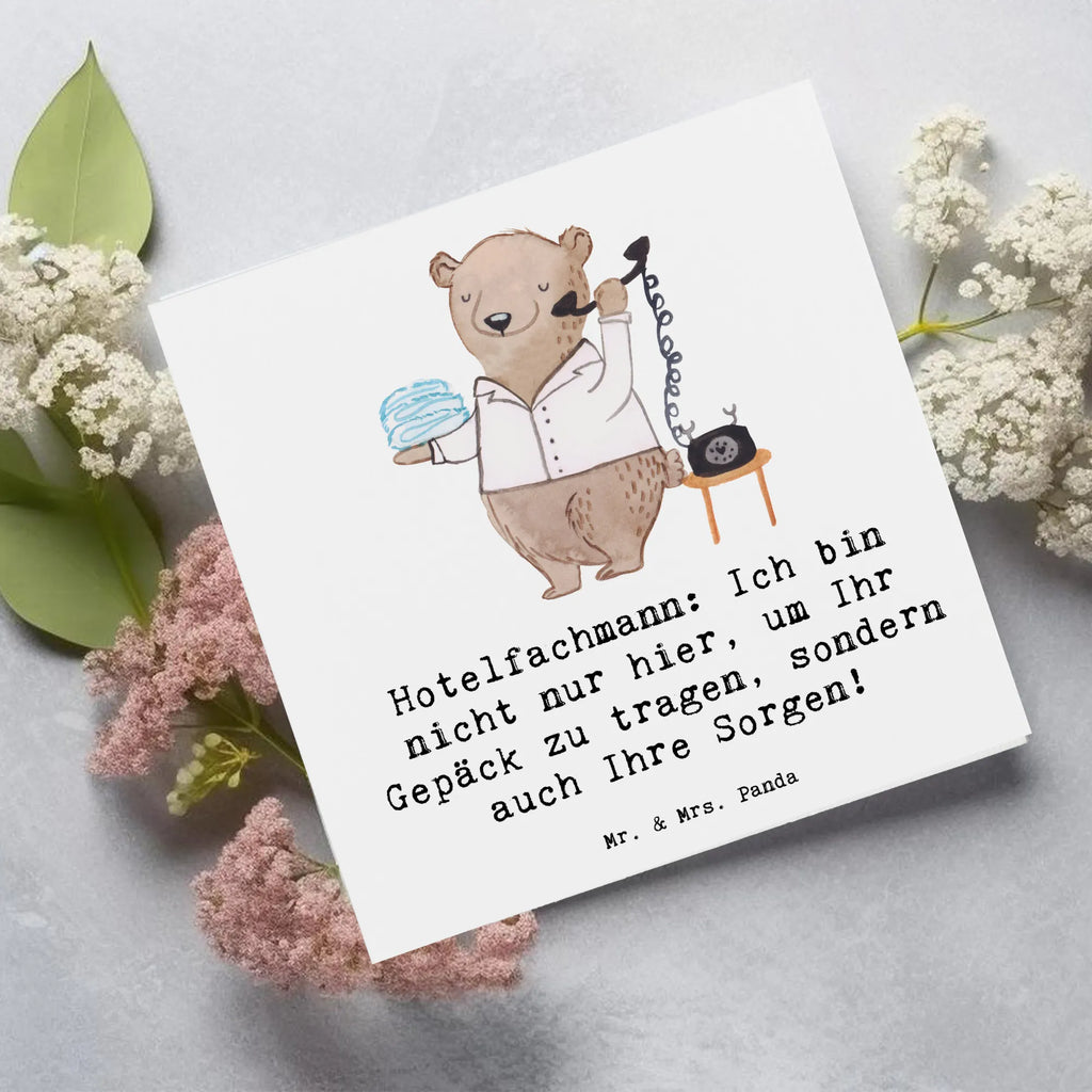 Deluxe Card Hotelfachmann: Ich bin nicht nur hier, um Ihr Gepäck zu tragen, sondern auch Ihre Sorgen! Geburtstagskarte, Glückwunschkarte, Karte, Grußkarte, Klappkarte, Hochwertige Grußkarte, Hochwertige Klappkarte, Einladungskarte, Hochzeitskarte, Beruf, Ausbildung, Jubiläum, Abschied, Rente, Kollege, Kollegin, Geschenk, Schenken, Arbeitskollege, Mitarbeiter, Firma, Danke, Dankeschön