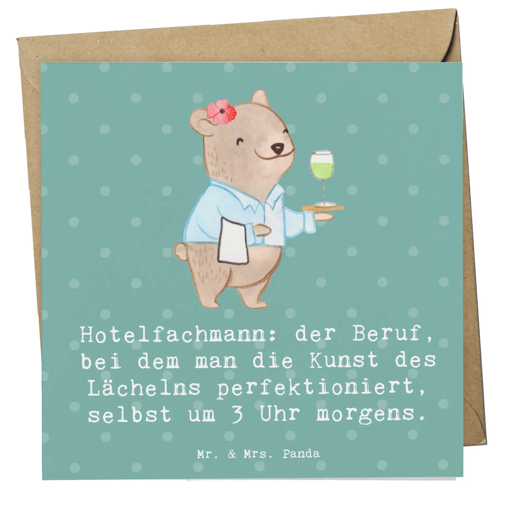 Deluxe Karte Hotelfachmann: der Beruf, bei dem man die Kunst des Lächelns perfektioniert, selbst um 3 Uhr morgens. Grußkarte, Einladungskarte, Hochwertige Klappkarte, Karte, Glückwunschkarte, Klappkarte, Geburtstagskarte, Hochwertige Grußkarte, Hochzeitskarte, Beruf, Ausbildung, Jubiläum, Abschied, Rente, Kollege, Kollegin, Geschenk, Schenken, Arbeitskollege, Mitarbeiter, Firma, Danke, Dankeschön