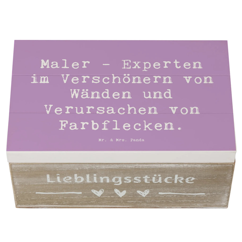 Wooden chest Saying Maler - Experten im Verschönern von Wänden und Verursachen von Farbflecken. Geschenkdose, Schatulle, Truhe, Erinnerungskiste, XXL, Kiste, Dekokiste, Geschenkbox, Schatzkiste, Holzkiste, Erinnerungsbox, Aufbewahrungsbox, Beruf, Ausbildung, Jubiläum, Abschied, Rente, Kollege, Kollegin, Geschenk, Schenken, Arbeitskollege, Mitarbeiter, Firma, Danke, Dankeschön