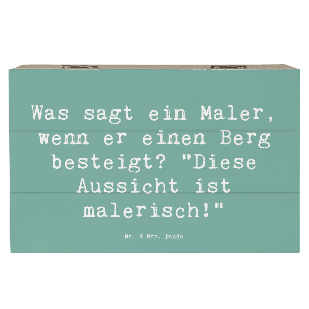 Holzkiste Spruch Was sagt ein Maler, wenn er einen Berg besteigt? "Diese Aussicht ist malerisch!" Dekokiste, Erinnerungsbox, Kiste, Erinnerungskiste, XXL, Schatulle, Aufbewahrungsbox, Geschenkdose, Holzkiste, Geschenkbox, Truhe, Schatzkiste, Beruf, Ausbildung, Jubiläum, Abschied, Rente, Kollege, Kollegin, Geschenk, Schenken, Arbeitskollege, Mitarbeiter, Firma, Danke, Dankeschön