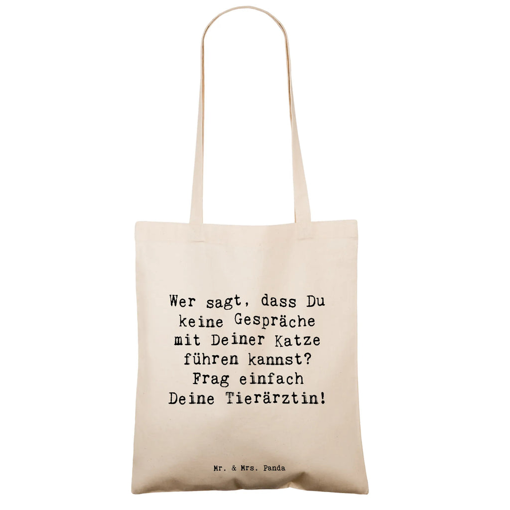 Tragetasche Spruch Wer sagt, dass Du keine Gespräche mit Deiner Katze führen kannst? Frag einfach Deine Tierärztin! Laptoptasche, Umhängetasche, Schultertasche, Beutel, Beuteltasche, Badetasche, Einkaufstüte, Einkaufstasche, Tragetasche, Strandtasche, Shopper, Jutetasche, Jutebeutel, Stofftasche, Stoffbeutel, Tasche, Beruf, Ausbildung, Jubiläum, Abschied, Rente, Kollege, Kollegin, Geschenk, Schenken, Arbeitskollege, Mitarbeiter, Firma, Danke, Dankeschön