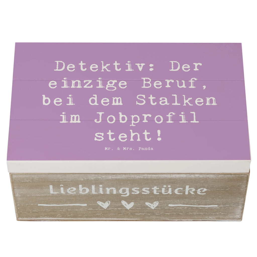 Wooden chest Saying Detektiv: Der einzige Beruf, bei dem Stalken im Jobprofil steht! XXL, Dekokiste, Kiste, Truhe, Schatulle, Schatzkiste, Erinnerungsbox, Holzkiste, Aufbewahrungsbox, Erinnerungskiste, Geschenkdose, Geschenkbox, Beruf, Ausbildung, Jubiläum, Abschied, Rente, Kollege, Kollegin, Geschenk, Schenken, Arbeitskollege, Mitarbeiter, Firma, Danke, Dankeschön