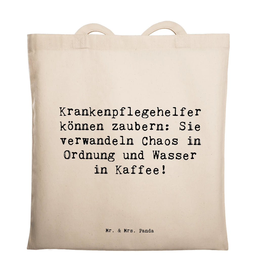 Tote bag Saying Krankenpflegehelfer können zaubern: Sie verwandeln Chaos in Ordnung und Wasser in Kaffee! Einkaufstasche, Tragetasche, Tasche, Einkaufstüte, Jutetasche, Schultertasche, Stoffbeutel, Beuteltasche, Jutebeutel, Strandtasche, Shopper, Beutel, Stofftasche, Umhängetasche, Laptoptasche, Badetasche, Beruf, Ausbildung, Jubiläum, Abschied, Rente, Kollege, Kollegin, Geschenk, Schenken, Arbeitskollege, Mitarbeiter, Firma, Danke, Dankeschön