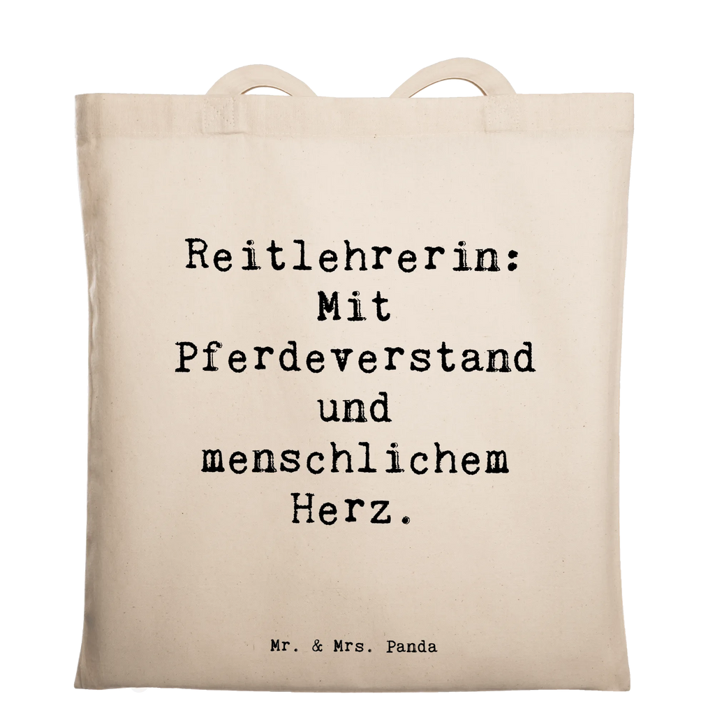 Tote bag Saying Reitlehrerin: Mit Pferdeverstand und menschlichem Herz. Strandtasche, Beutel, Tragetasche, Einkaufstasche, Jutebeutel, Einkaufstüte, Schultertasche, Laptoptasche, Stofftasche, Shopper, Badetasche, Stoffbeutel, Jutetasche, Tasche, Beuteltasche, Umhängetasche, Beruf, Ausbildung, Jubiläum, Abschied, Rente, Kollege, Kollegin, Geschenk, Schenken, Arbeitskollege, Mitarbeiter, Firma, Danke, Dankeschön