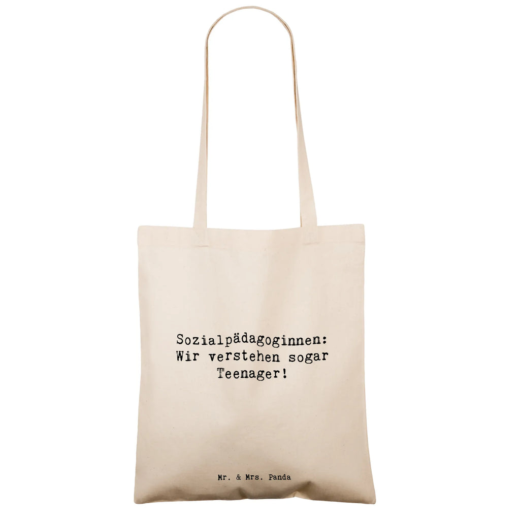 Tote bag Saying Sozialpädagoginnen: Wir verstehen sogar Teenager! Einkaufstüte, Badetasche, Beuteltasche, Einkaufstasche, Laptoptasche, Jutebeutel, Stofftasche, Tasche, Shopper, Schultertasche, Umhängetasche, Tragetasche, Jutetasche, Stoffbeutel, Strandtasche, Beutel, Beruf, Ausbildung, Jubiläum, Abschied, Rente, Kollege, Kollegin, Geschenk, Schenken, Arbeitskollege, Mitarbeiter, Firma, Danke, Dankeschön
