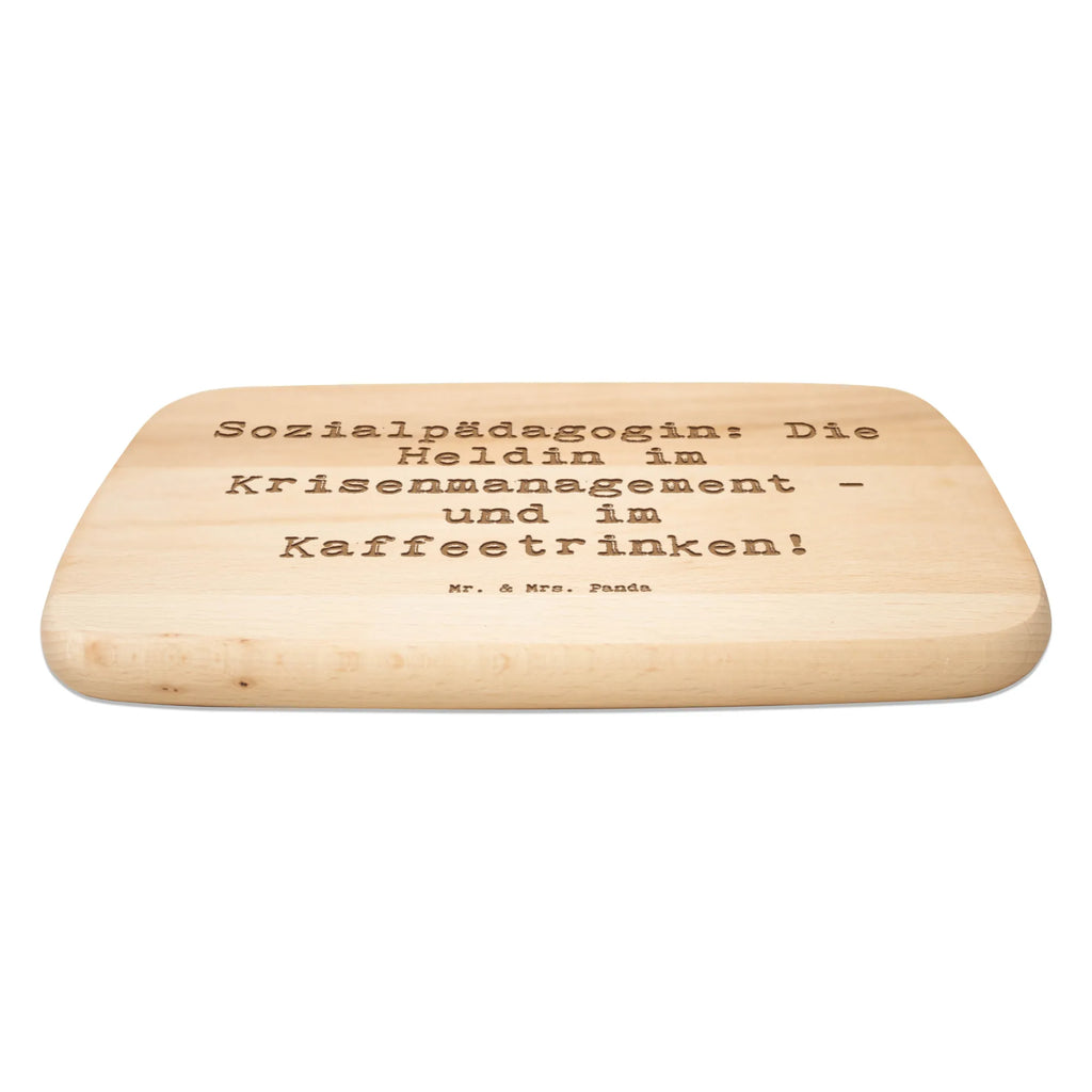 Serving board Saying Sozialpädagogin: Die Heldin im Krisenmanagement - und im Kaffeetrinken! breakfast board, Board, cutting board, gift, gift idea, best, farewell gift, passing exam, anniversary, retirement, promotion, job start, sayings, funny, profession