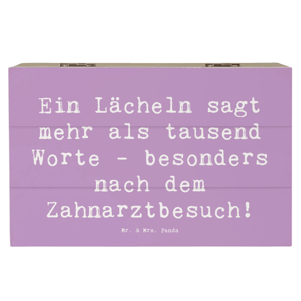 Wooden chest Saying Ein Lächeln sagt mehr als tausend Worte - besonders nach dem Zahnarztbesuch! Schatulle, XXL, Geschenkbox, Truhe, Aufbewahrungsbox, Erinnerungskiste, Erinnerungsbox, Holzkiste, Geschenkdose, Dekokiste, Kiste, Schatzkiste, Beruf, Ausbildung, Jubiläum, Abschied, Rente, Kollege, Kollegin, Geschenk, Schenken, Arbeitskollege, Mitarbeiter, Firma, Danke, Dankeschön