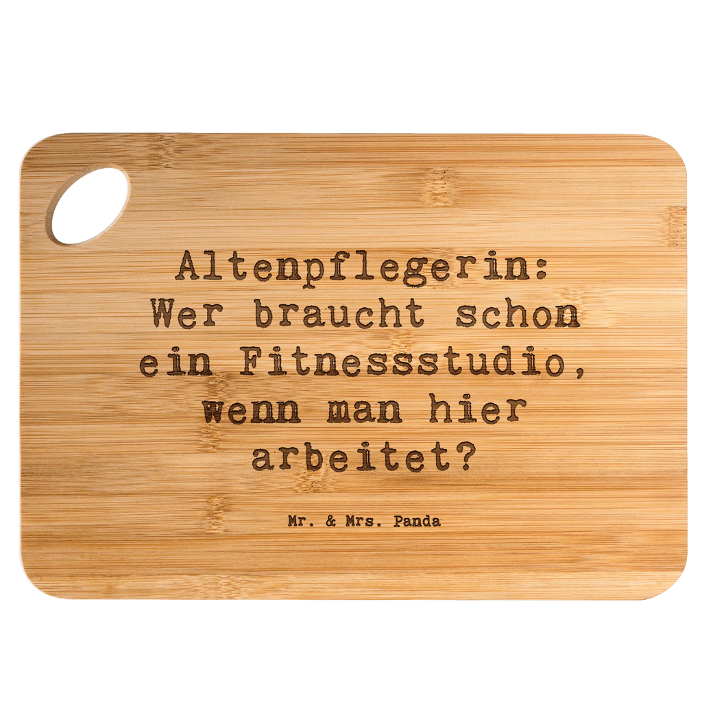 Bambus - deska do krojenia Przysłowie Altenpflegerin: Wer braucht schon ein Fitnessstudio, wenn man hier arbeitet? Zawód, Wykształcenie, Jubileusz, Pożegnanie, Emerytura, Kolega, Koleżanka, Prezent, Dawać, Pracownik, Współpracownik, Firma, Dziękuję, Dziękuję bardzo