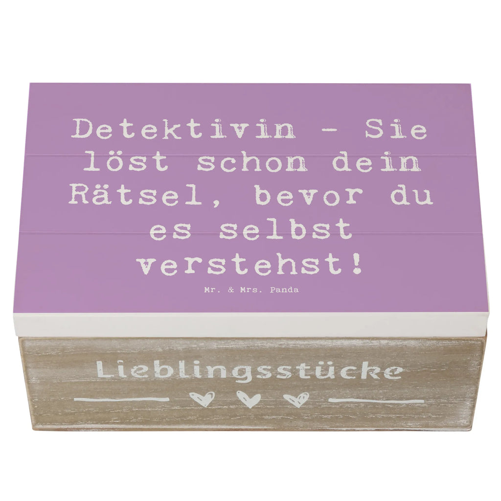 Wooden chest Saying Detektivin - Sie löst schon dein Rätsel, bevor du es selbst verstehst! Aufbewahrungsbox, Kiste, Geschenkdose, Holzkiste, Erinnerungsbox, Schatulle, Schatzkiste, XXL, Truhe, Erinnerungskiste, Geschenkbox, Dekokiste, Beruf, Ausbildung, Jubiläum, Abschied, Rente, Kollege, Kollegin, Geschenk, Schenken, Arbeitskollege, Mitarbeiter, Firma, Danke, Dankeschön