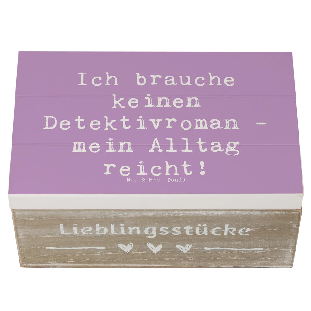 Holzkiste Spruch Ich brauche keinen Detektivroman - mein Alltag reicht! Geschenkbox, Geschenkdose, Erinnerungskiste, Aufbewahrungsbox, Schatzkiste, Truhe, Holzkiste, Schatulle, Erinnerungsbox, Kiste, XXL, Dekokiste, Beruf, Ausbildung, Jubiläum, Abschied, Rente, Kollege, Kollegin, Geschenk, Schenken, Arbeitskollege, Mitarbeiter, Firma, Danke, Dankeschön