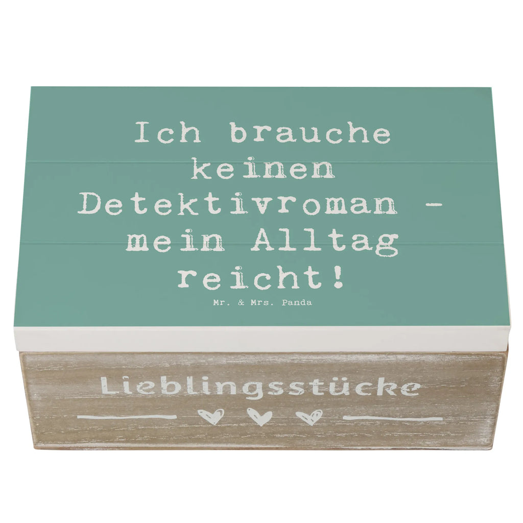 Holzkiste Spruch Ich brauche keinen Detektivroman - mein Alltag reicht! Geschenkbox, Geschenkdose, Erinnerungskiste, Aufbewahrungsbox, Schatzkiste, Truhe, Holzkiste, Schatulle, Erinnerungsbox, Kiste, XXL, Dekokiste, Beruf, Ausbildung, Jubiläum, Abschied, Rente, Kollege, Kollegin, Geschenk, Schenken, Arbeitskollege, Mitarbeiter, Firma, Danke, Dankeschön
