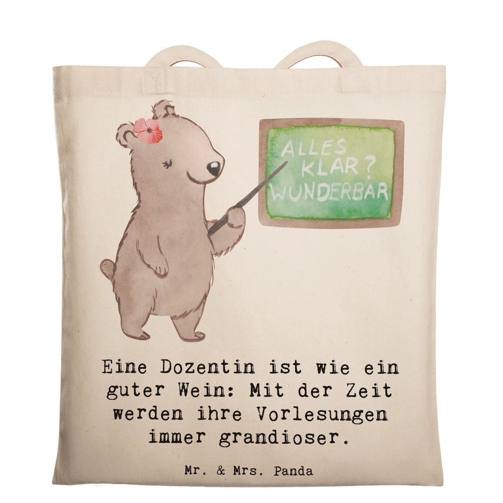 Tragetasche Eine Dozentin ist wie ein guter Wein: Mit der Zeit werden ihre Vorlesungen immer grandioser. Badetasche, Shopper, Tragetasche, Laptoptasche, Umhängetasche, Jutebeutel, Einkaufstasche, Beutel, Strandtasche, Einkaufstüte, Beuteltasche, Tasche, Stofftasche, Jutetasche, Schultertasche, Stoffbeutel, Beruf, Ausbildung, Jubiläum, Abschied, Rente, Kollege, Kollegin, Geschenk, Schenken, Arbeitskollege, Mitarbeiter, Firma, Danke, Dankeschön