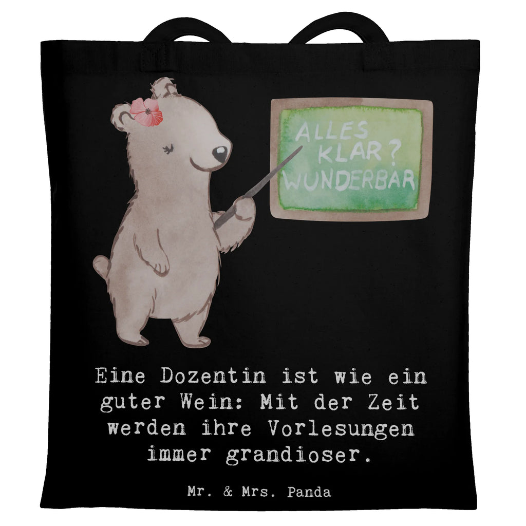 Tragetasche Eine Dozentin ist wie ein guter Wein: Mit der Zeit werden ihre Vorlesungen immer grandioser. Badetasche, Shopper, Tragetasche, Laptoptasche, Umhängetasche, Jutebeutel, Einkaufstasche, Beutel, Strandtasche, Einkaufstüte, Beuteltasche, Tasche, Stofftasche, Jutetasche, Schultertasche, Stoffbeutel, Beruf, Ausbildung, Jubiläum, Abschied, Rente, Kollege, Kollegin, Geschenk, Schenken, Arbeitskollege, Mitarbeiter, Firma, Danke, Dankeschön