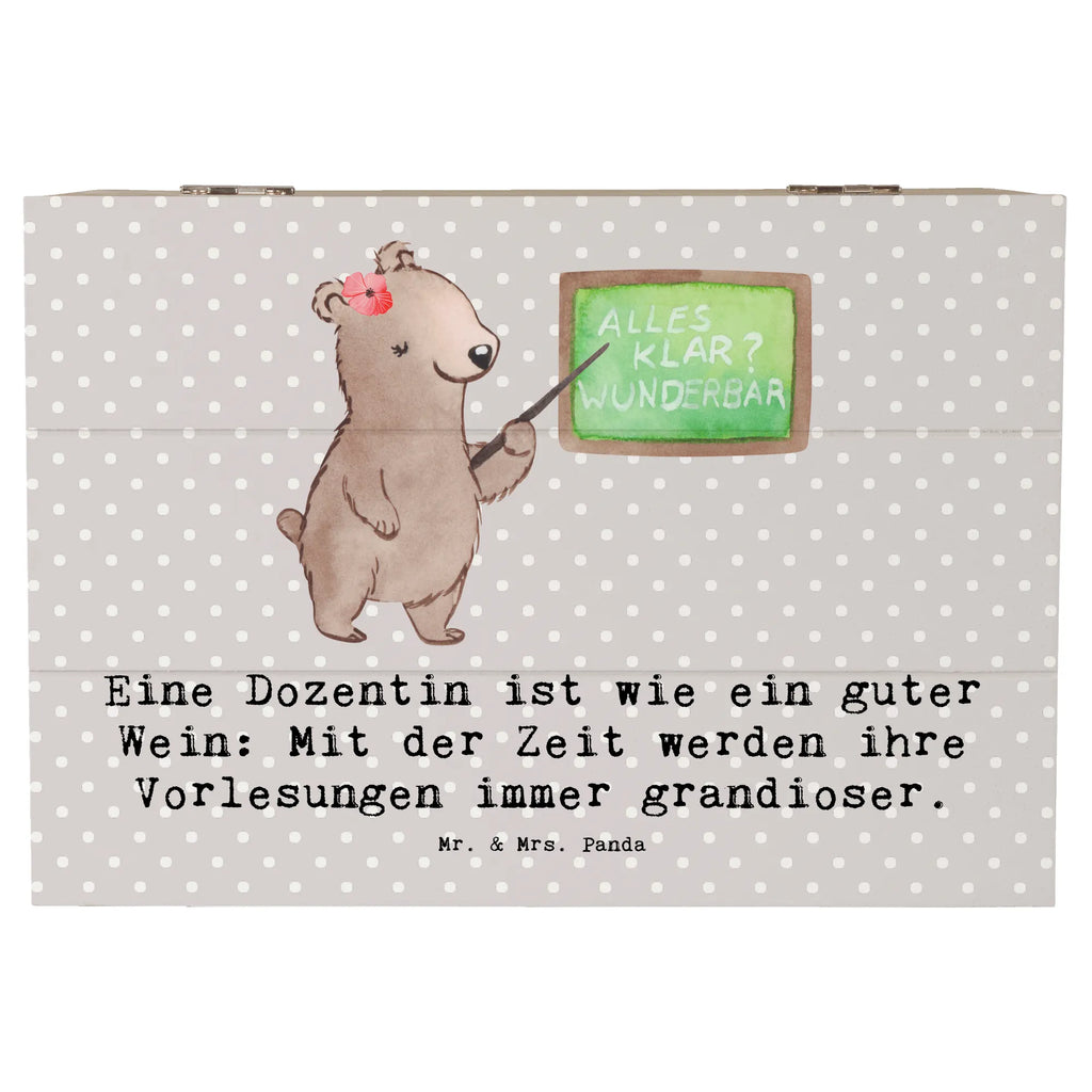 Holzkiste Eine Dozentin ist wie ein guter Wein: Mit der Zeit werden ihre Vorlesungen immer grandioser. Aufbewahrungsbox, Holzkiste, Truhe, Erinnerungskiste, Schatzkiste, Dekokiste, Erinnerungsbox, XXL, Kiste, Geschenkdose, Geschenkbox, Schatulle, Beruf, Ausbildung, Jubiläum, Abschied, Rente, Kollege, Kollegin, Geschenk, Schenken, Arbeitskollege, Mitarbeiter, Firma, Danke, Dankeschön
